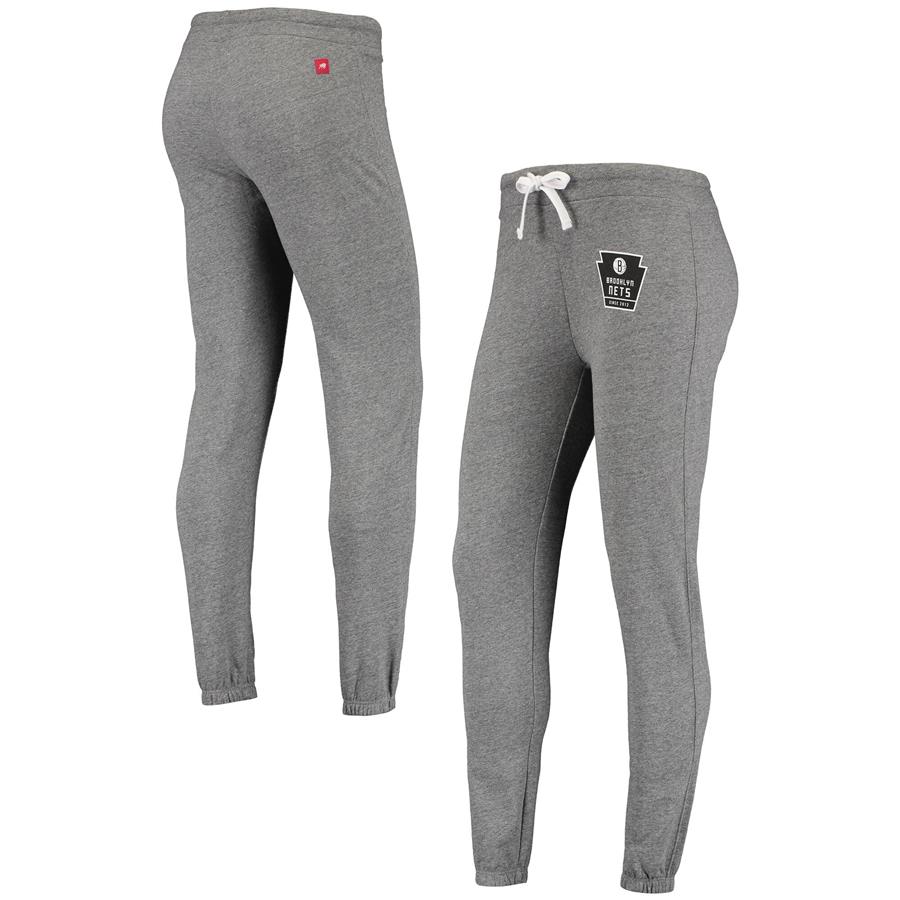 Brooklyn Nets Sportiqe Women's Dundee Sweatpants - Heathered Gray