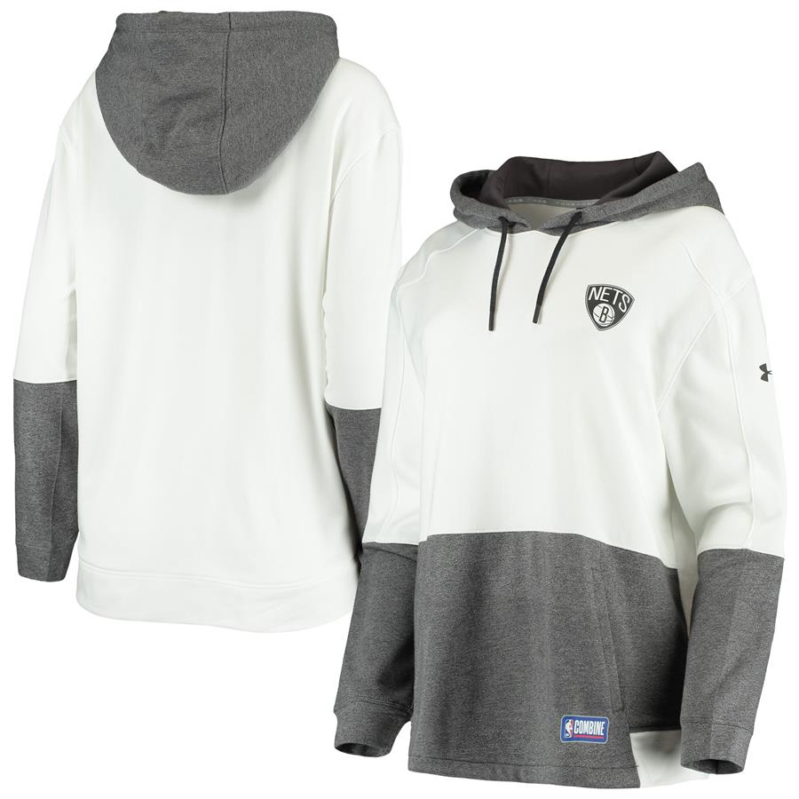 Brooklyn Nets Under Armour Women's Combine Performance Pullover Hoodie - White