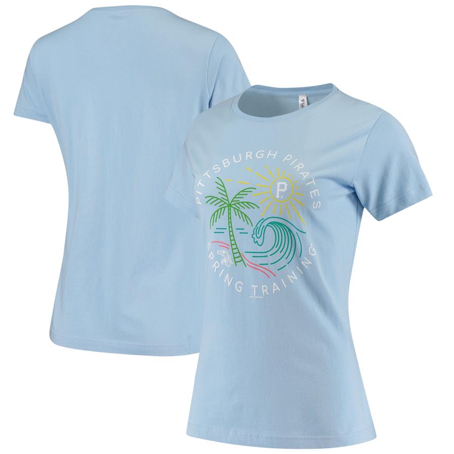 Pittsburgh Pirates Soft as a Grape Women's Circle Scene Scoop Neck T-Shirt - Blue