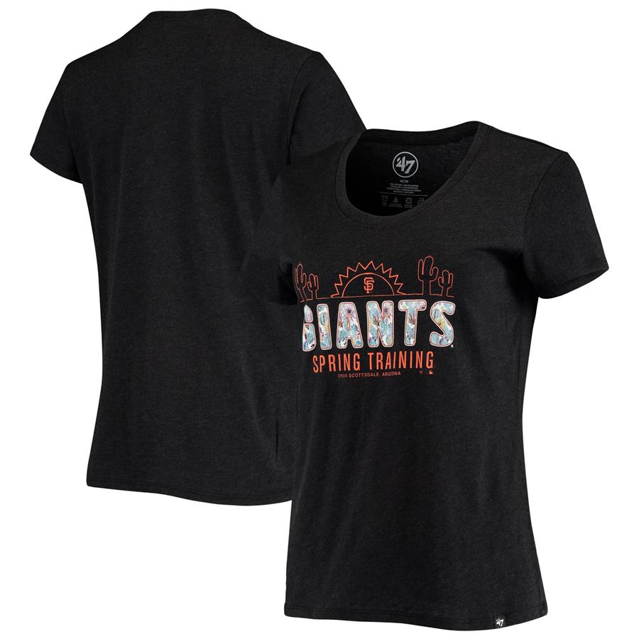 San Francisco Giants '47 Women's Spring Training Floral Fill Club T-Shirt - Black