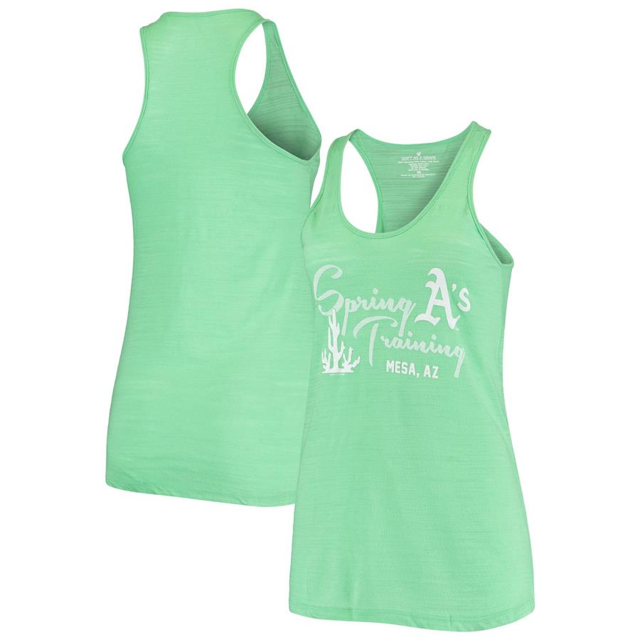 Oakland Athletics Soft as a Grape Women's Spring Training Tri-Blend Tank Top - Green