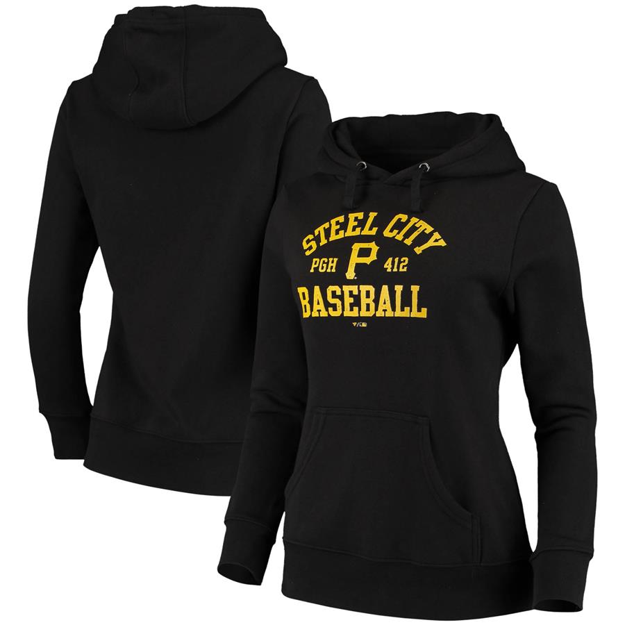 Pittsburgh Pirates Fanatics Branded Women's Steel City Baseball Pullover Hoodie - Black