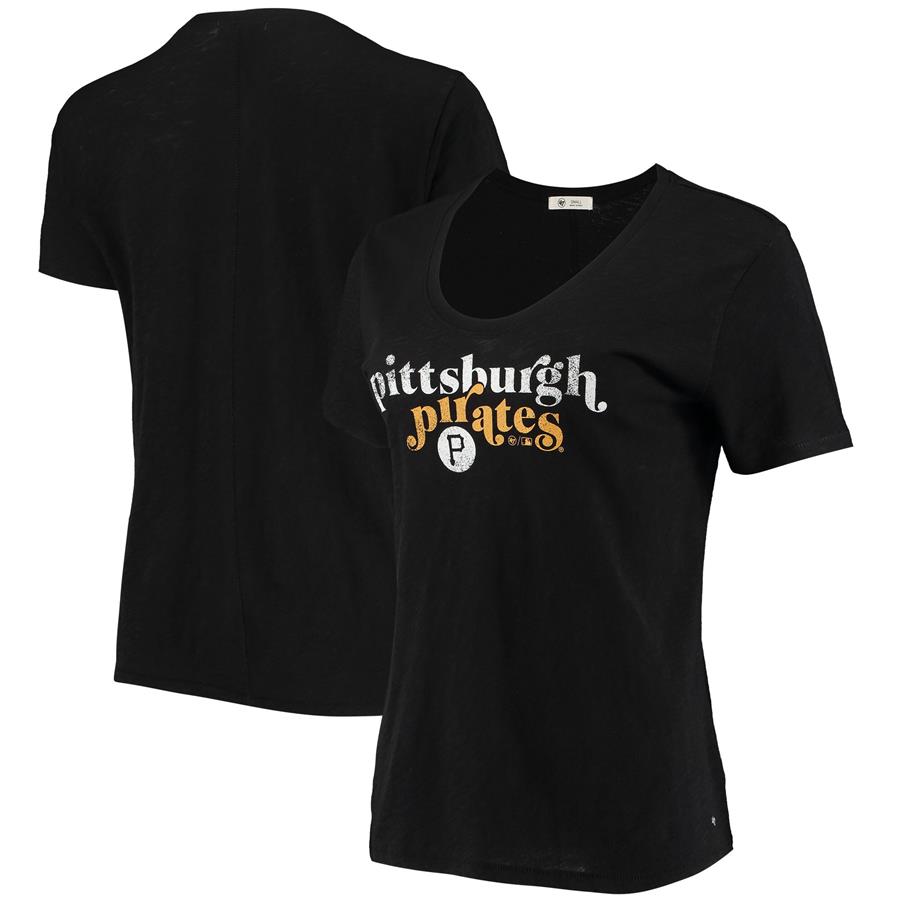 Pittsburgh Pirates '47 Women's Tidal Slub V-Neck T-Shirt - Black