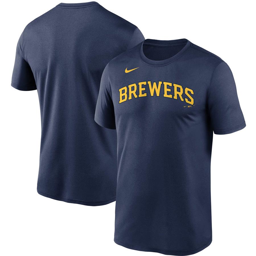 Milwaukee Brewers Nike Wordmark Legend T-Shirt - Navy