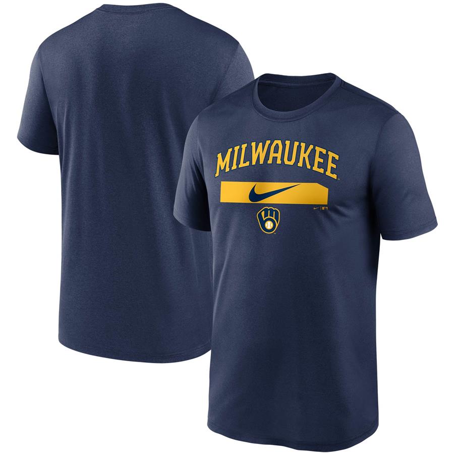 Milwaukee Brewers Nike City Legend Practice Performance T-Shirt - Navy