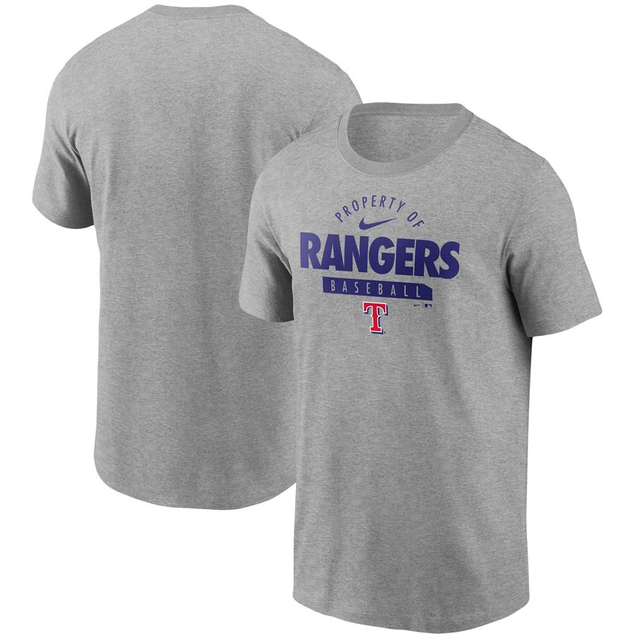 Texas Rangers Nike Primetime Property Of Practice T-Shirt - Gray