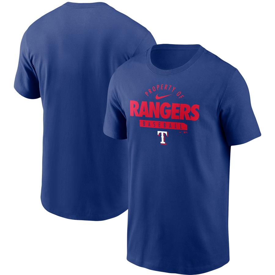 Texas Rangers Nike Primetime Property Of Practice T-Shirt - Royal
