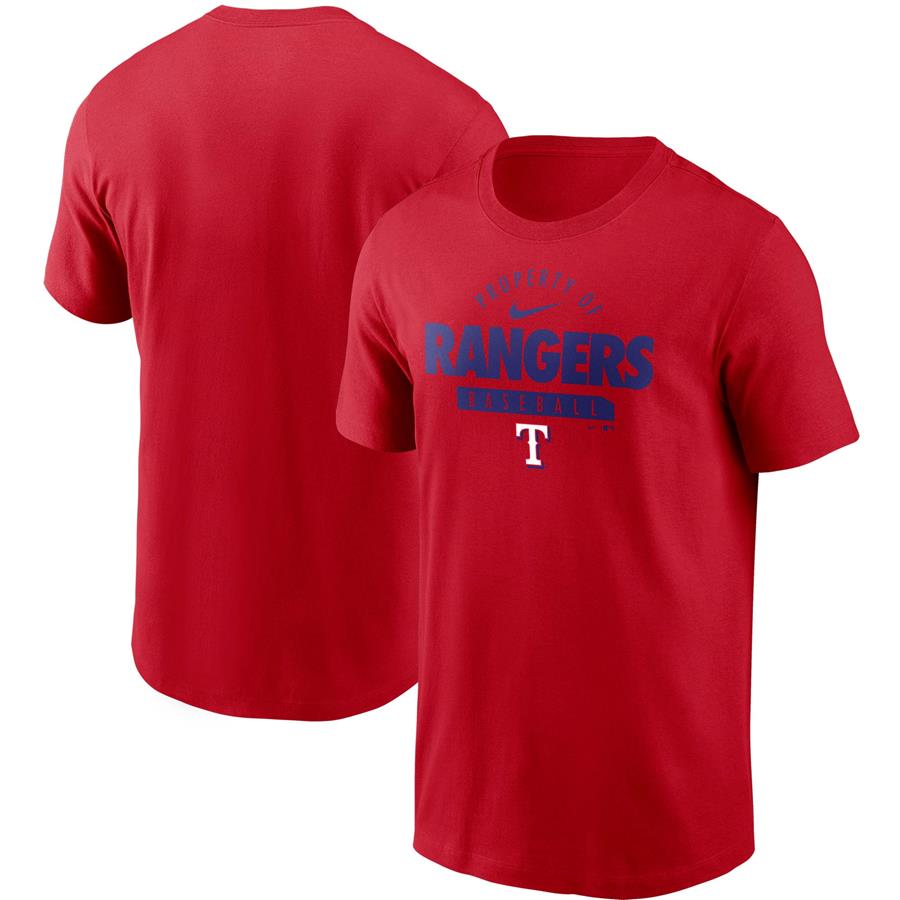 Texas Rangers Nike Primetime Property Of Practice T-Shirt - Red