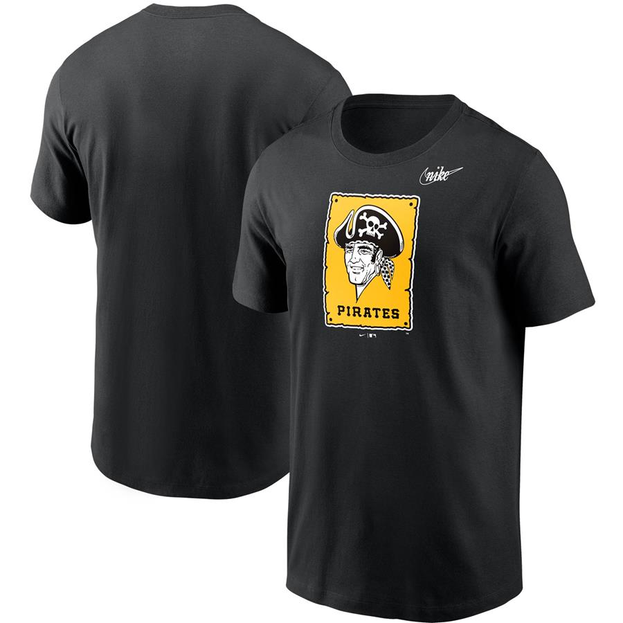 Pittsburgh Pirates Nike Cooperstown Collection Logo T-Shirt - Black