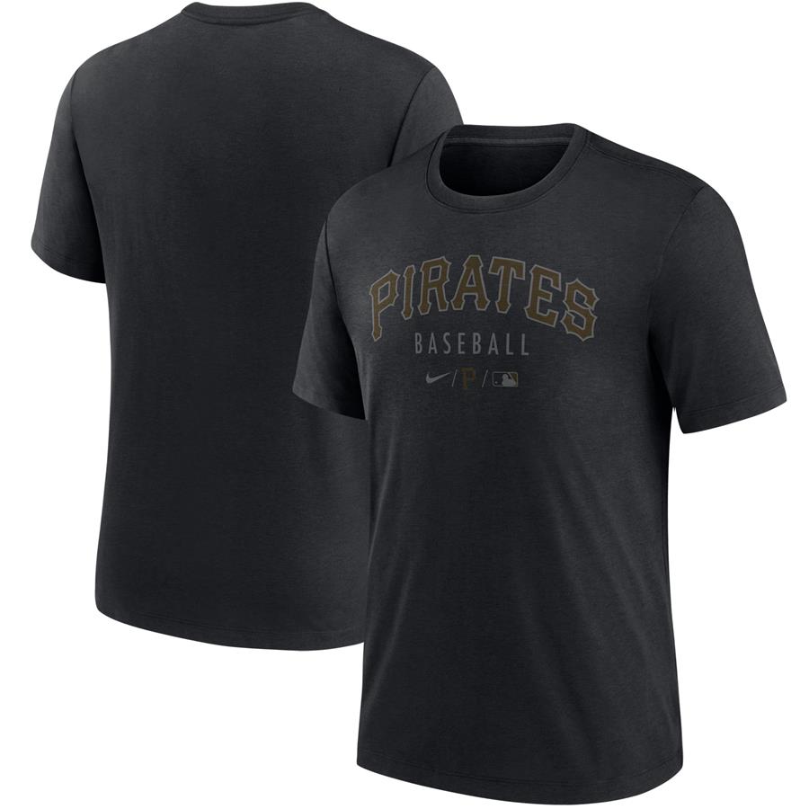 Pittsburgh Pirates Nike Authentic Collection Early Work Performance Tri-Blend T-Shirt - Black