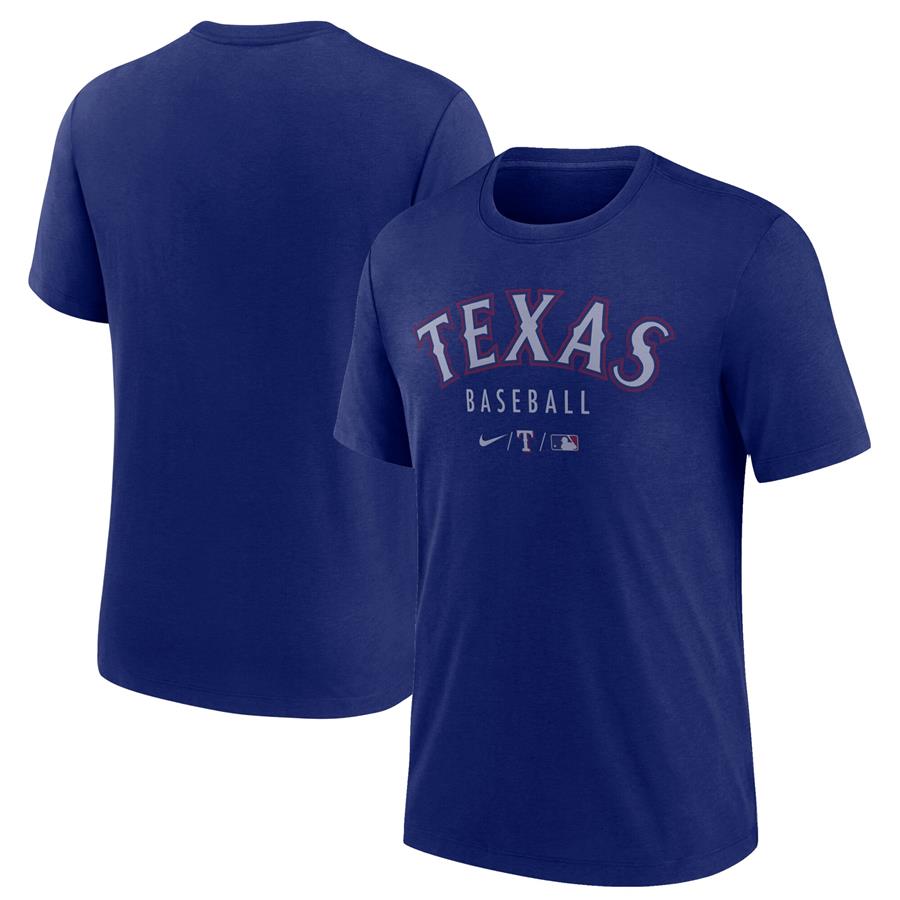 Texas Rangers Nike Authentic Collection Early Work Performance Tri-Blend T-Shirt - Royal