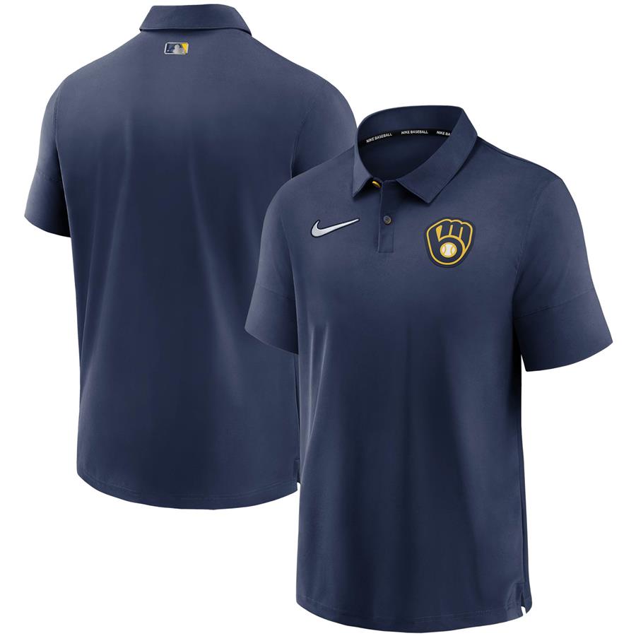 Milwaukee Brewers Nike Authentic Collection Flex Performance Polo - Navy