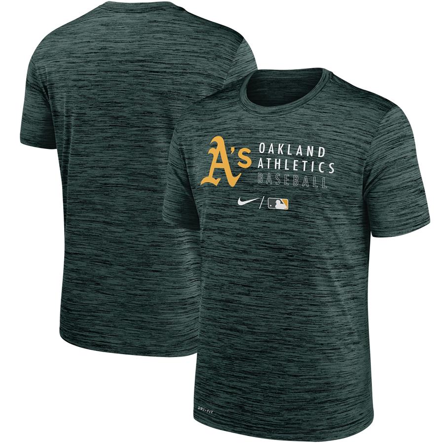 Oakland Athletics Nike Authentic Collection Velocity Practice Performance T-Shirt - Heathered Green