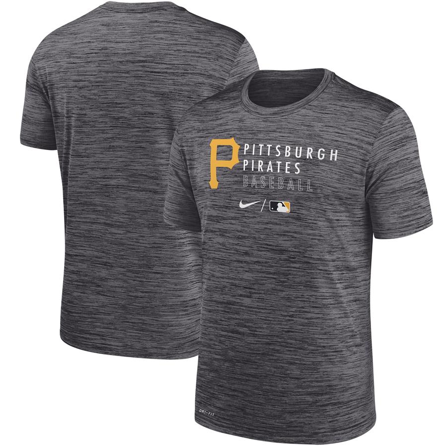 Pittsburgh Pirates Nike Authentic Collection Velocity Practice Performance T-Shirt - Heathered Black