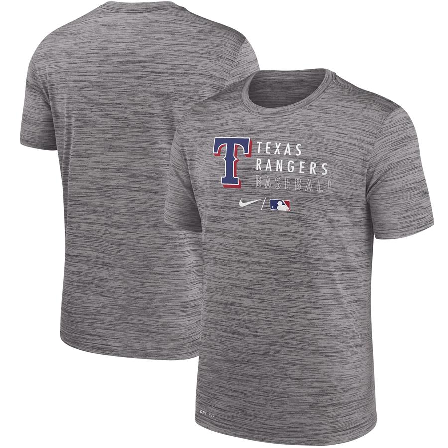 Texas Rangers Nike Authentic Collection Velocity Practice Performance T-Shirt - Heathered Gray