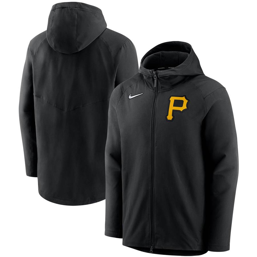 Pittsburgh Pirates Nike Authentic Collection Pregame Performance Full-Zip Hoodie - Black