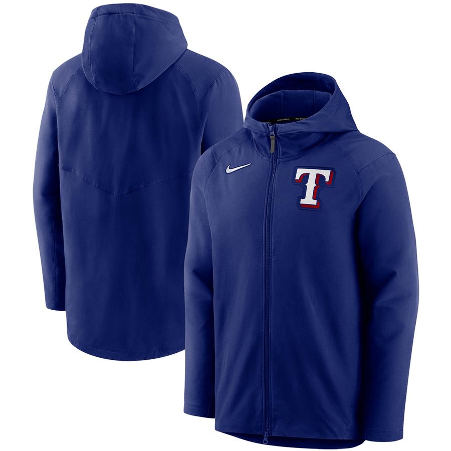 Texas Rangers Nike Authentic Collection Pregame Performance Full-Zip Hoodie - Royal
