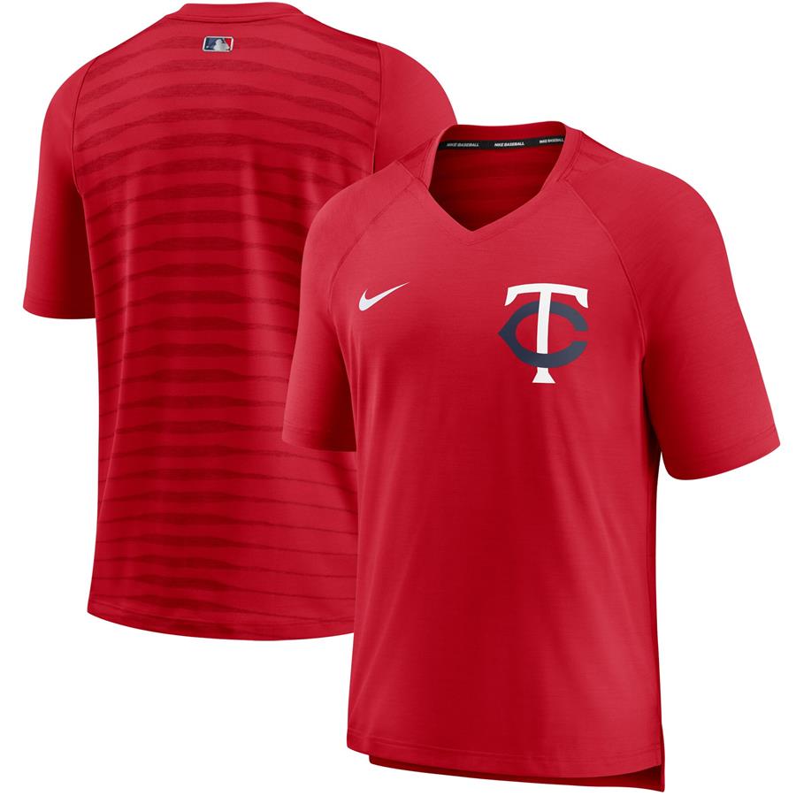 Футболка с V-вырезом Minnesota Twins Nike Authentic Collection Pregame Performance (красный)