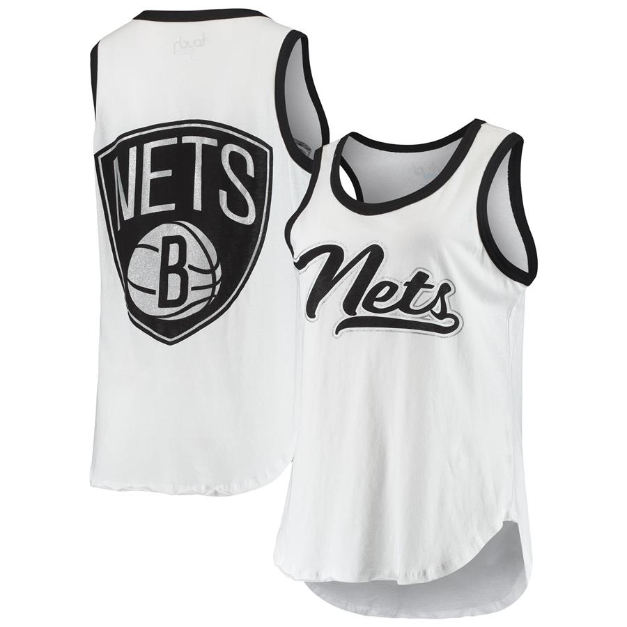 Brooklyn Nets Touch by Alyssa Milano Women's High Hoops Tank Top - White