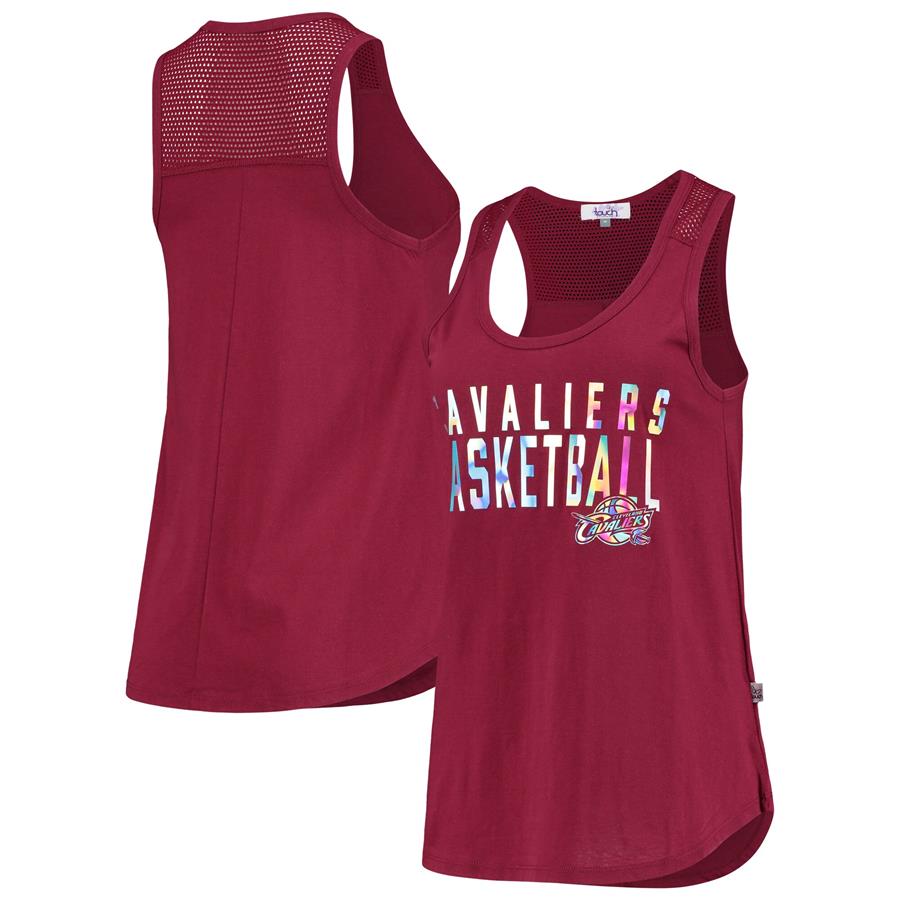 Cleveland Cavaliers G-III Sports by Carl Banks Women's MVP Mesh Tank Top - Wine