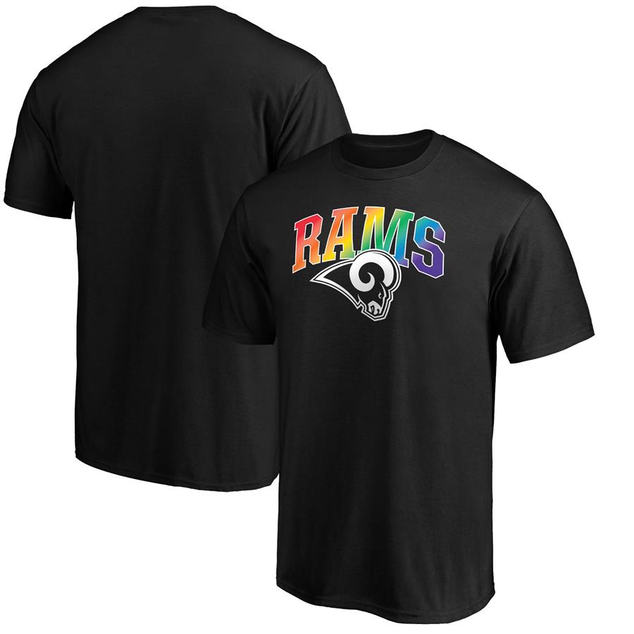 Los Angeles Rams NFL Pro Line by Fanatics Branded Pride Logo T-Shirt - Black