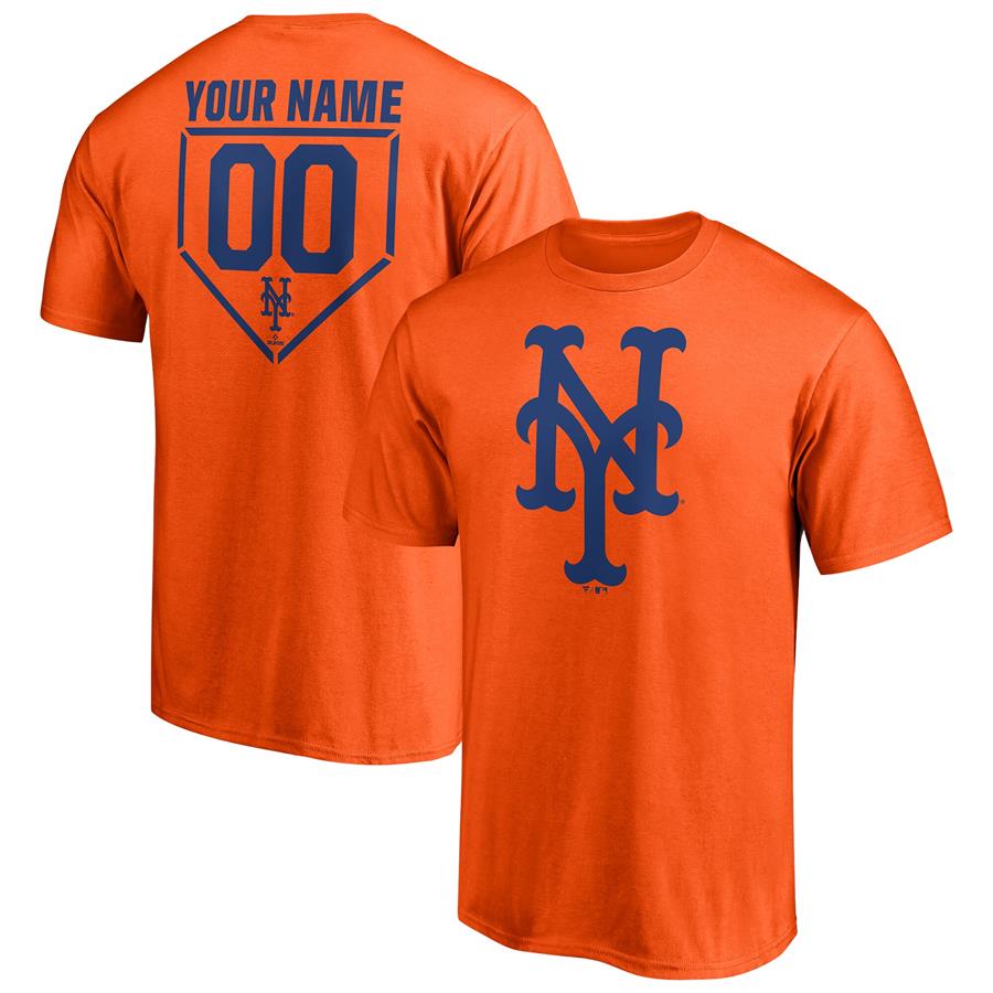 New York Mets Fanatics Branded Personalized RBI Logo T-Shirt - Orange