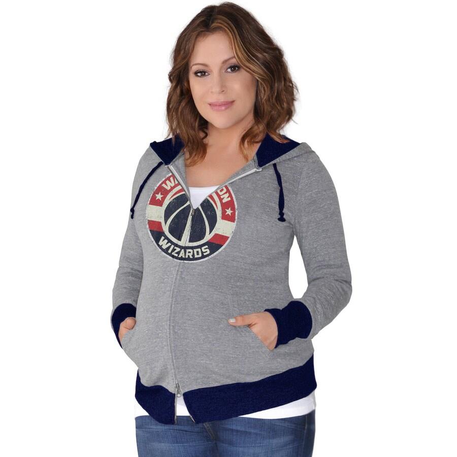 Washington Wizards Touch by Alyssa Milano Women's Maternity Premier Hat Trick Tri-Blend Full-Zip Hoodie - Heathered Gray