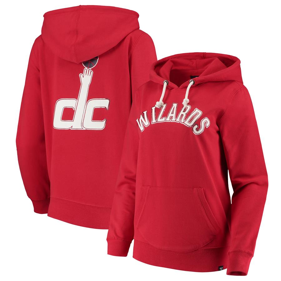 Washington Wizards '47 Women's Score Shimmer Tri-Blend Pullover Hoodie - Red