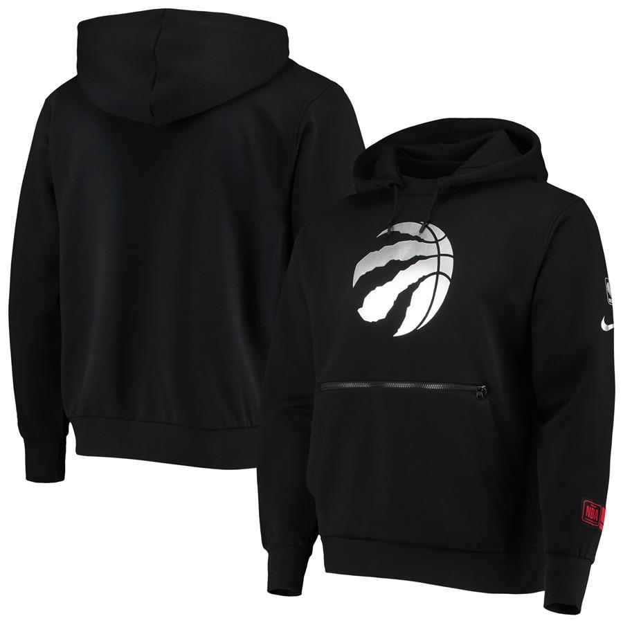 Toronto Raptors Nike Courtside Chrome Pullover Hoodie - Black