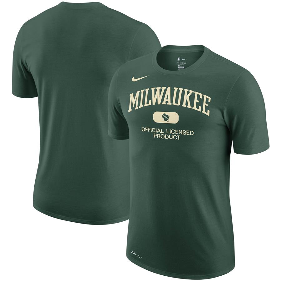 Milwaukee Bucks Nike Essential Heritage Performance T-Shirt - Hunter Green