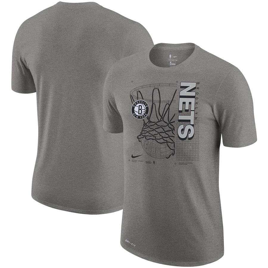 Brooklyn Nets Nike Essential Hoop Performance T-Shirt - Heathered Gray