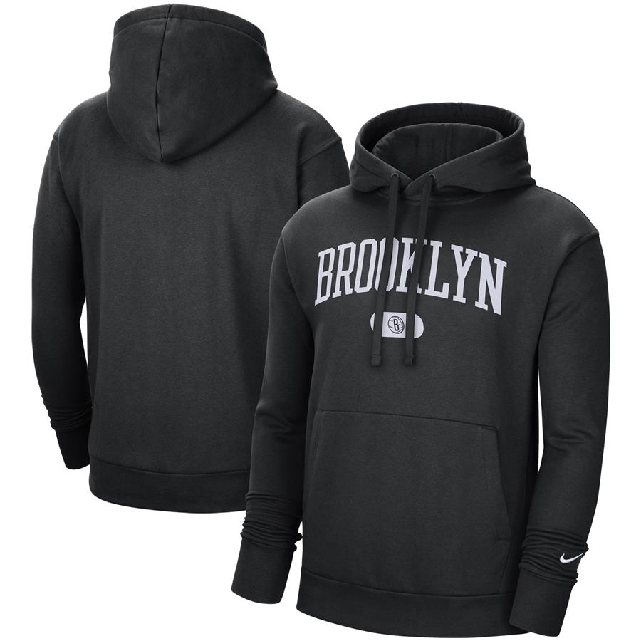 Brooklyn Nets Nike Heritage Essential Pullover Hoodie - Black
