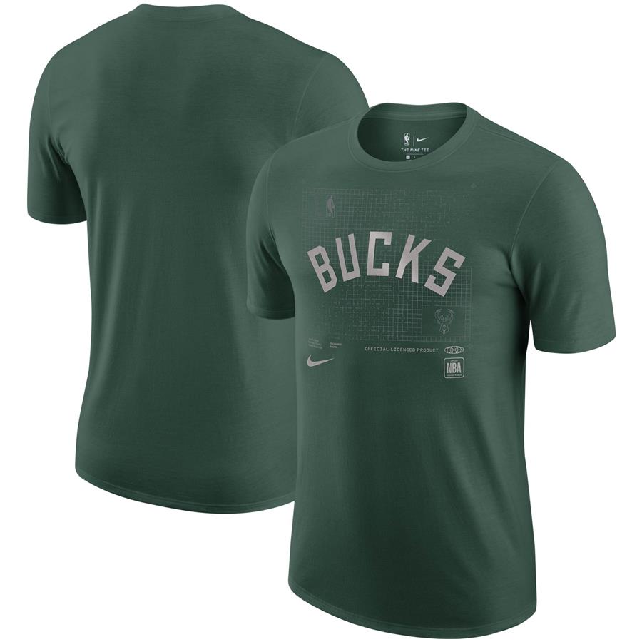 Milwaukee Bucks Nike Courtside Chrome T-Shirt - Hunter Green