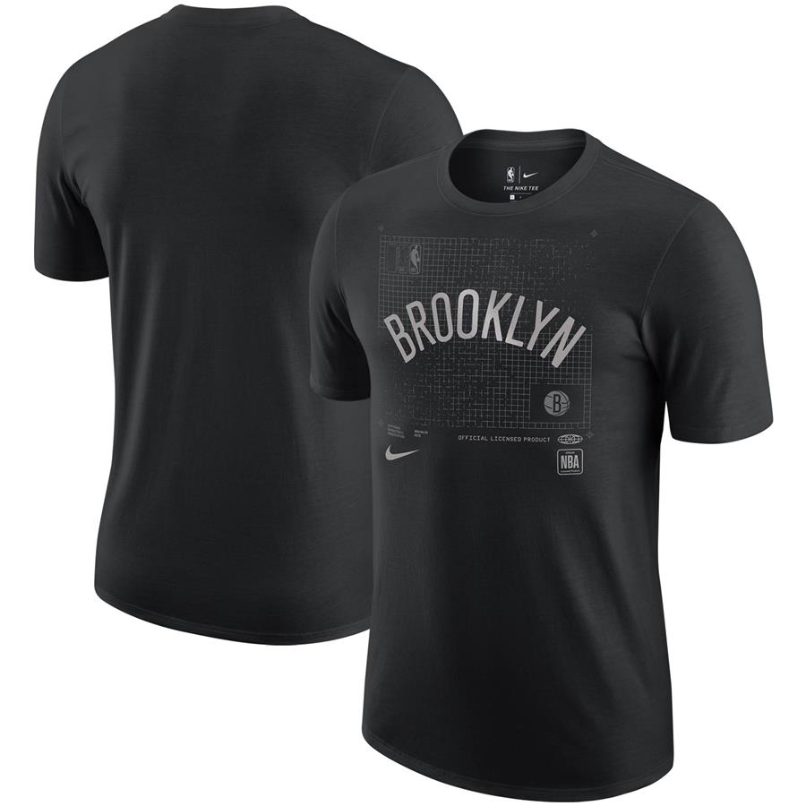 Brooklyn Nets Nike Courtside Chrome T-Shirt - Black