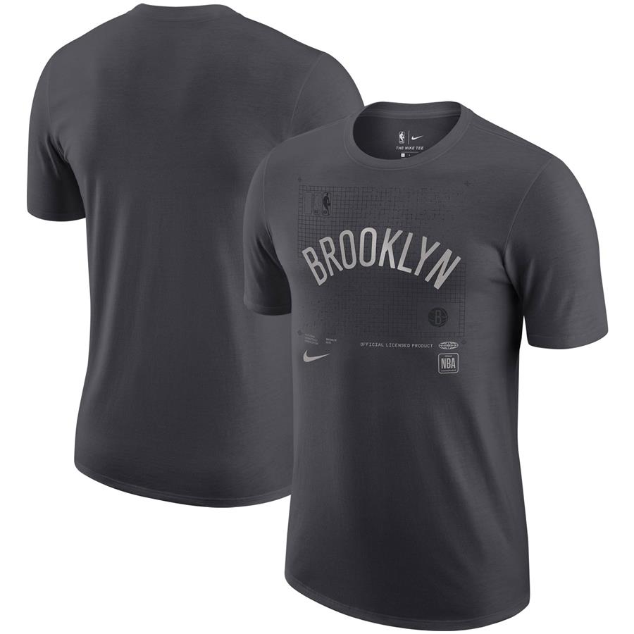 Brooklyn Nets Nike Courtside Chrome T-Shirt - Gray