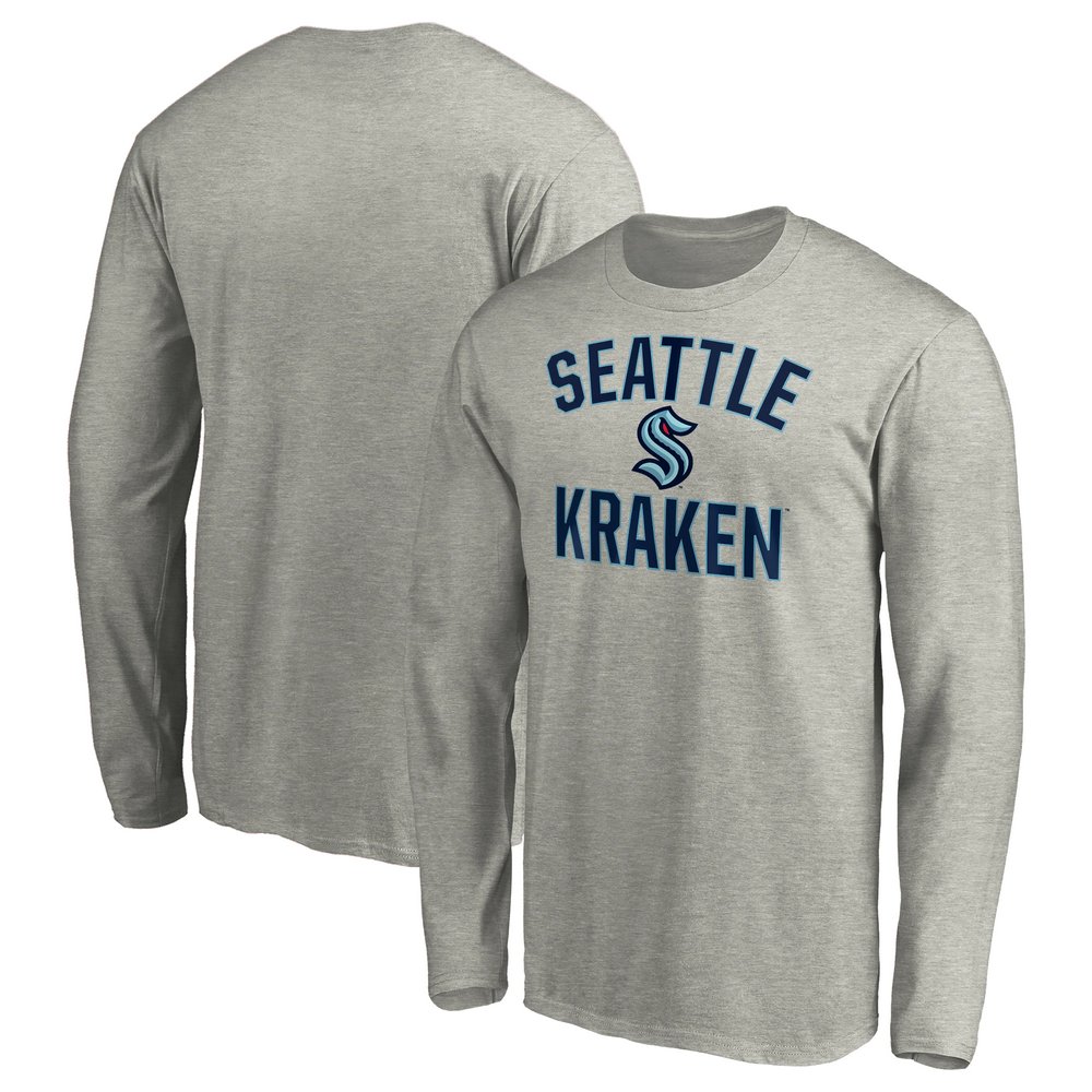 Seattle Kraken Fanatics Branded Victory Arch Long Sleeve T-Shirt - Heather Gray