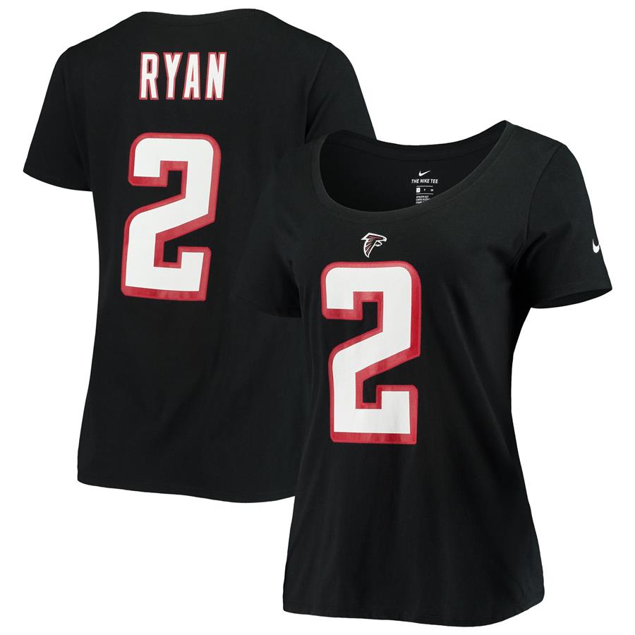 Matt Ryan Atlanta Falcons Nike Women's Name & Number Pride Scoop Neck T-Shirt - Black
