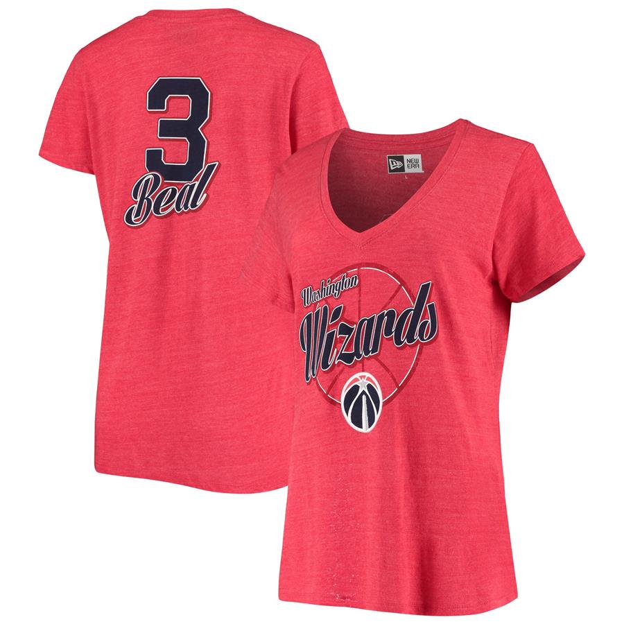 Bradley Beal Washington Wizards New Era Women's 5th & Ocean Name & Number Tri-Blend T-Shirt - Heathered Red