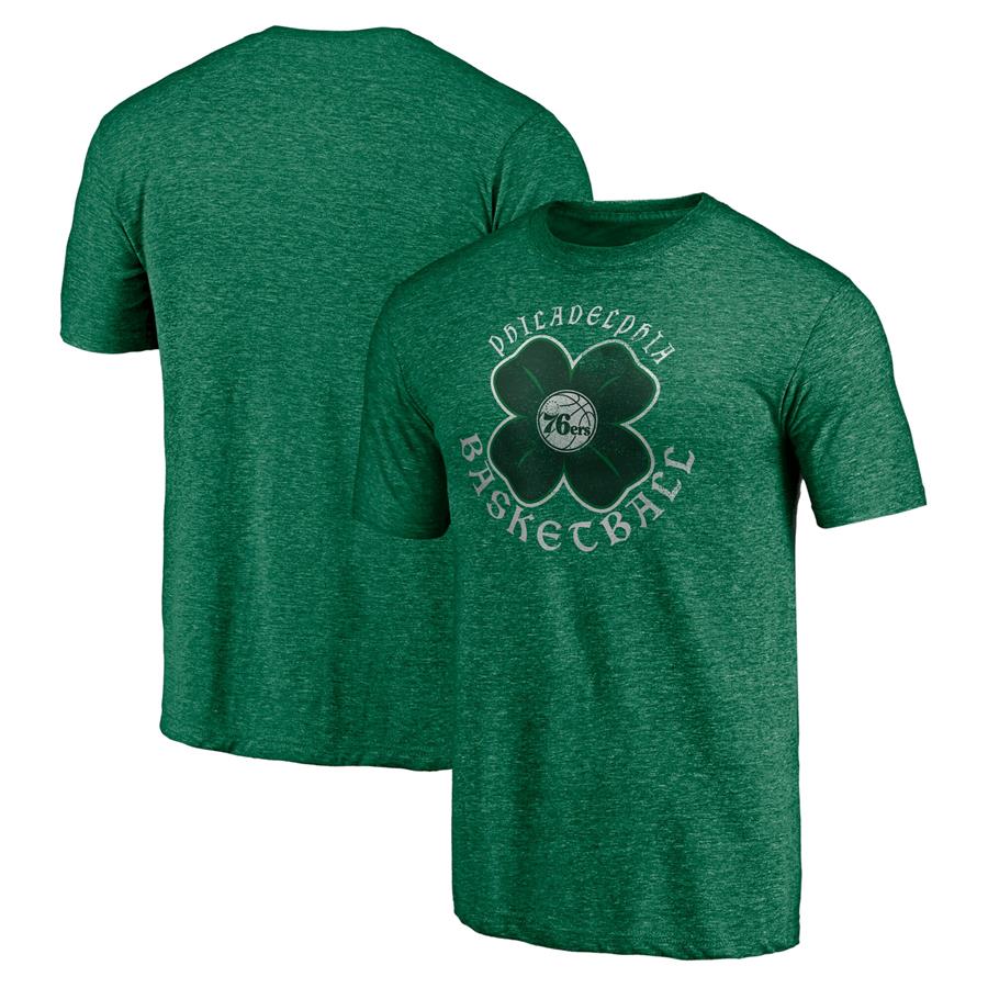 Philadelphia 76ers Fanatics Branded Celtic Tri-Blend T-Shirt - Heathered Green