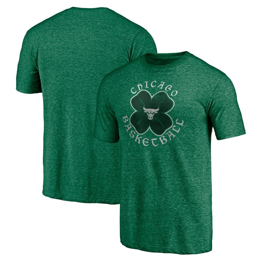 Chicago Bulls Fanatics Branded Celtic Tri-Blend T-Shirt - Heathered Green