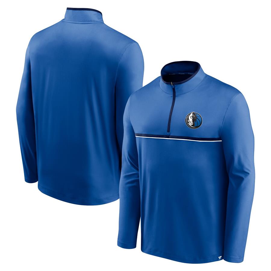 Dallas Mavericks Fanatics Branded Starting Lineup Performance Quarter-Zip Jacket - Blue