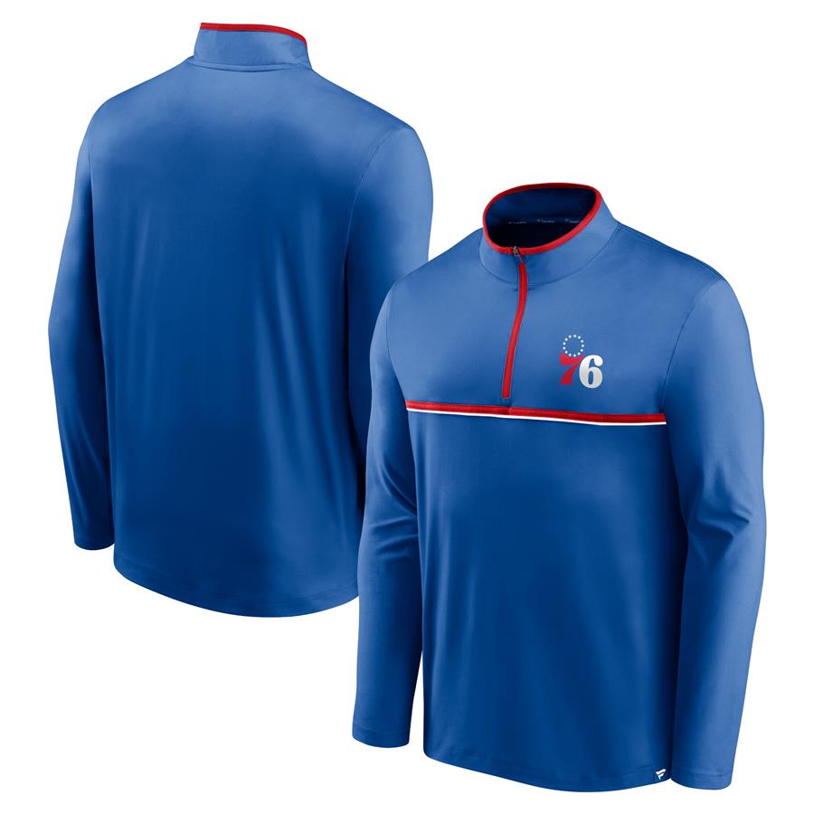 Philadelphia 76ers Fanatics Branded Starting Lineup Performance Quarter-Zip Jacket - Royal