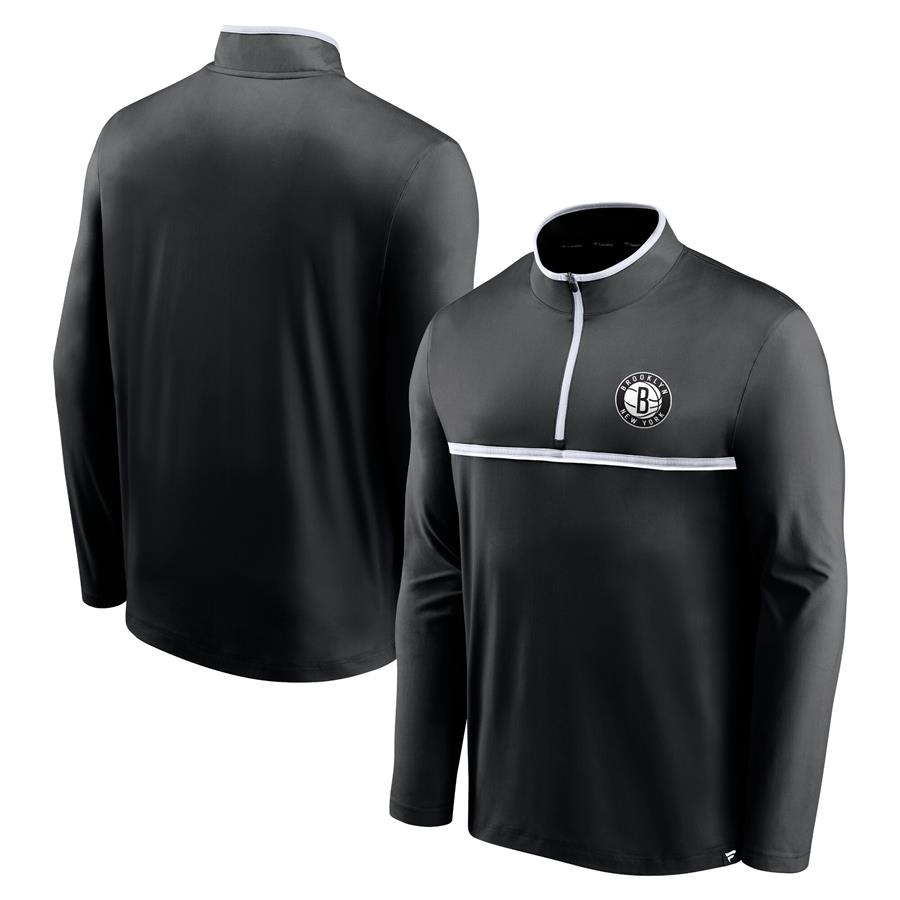 Brooklyn Nets Fanatics Branded Starting Lineup Performance Quarter-Zip Jacket - Black