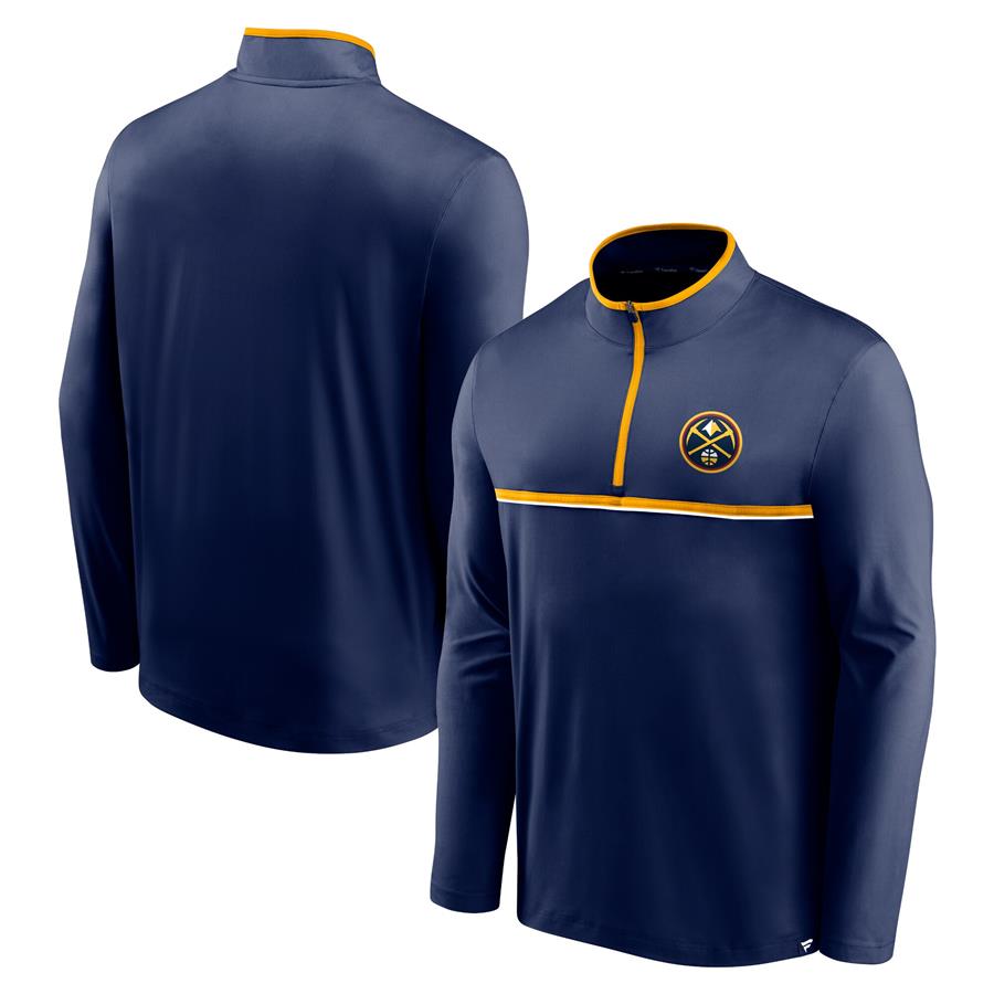 Denver Nuggets Fanatics Branded Starting Lineup Performance Quarter-Zip Jacket - Navy