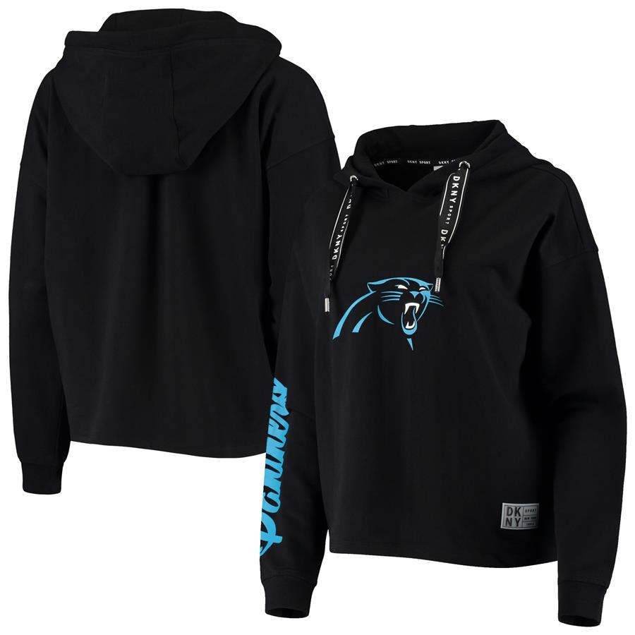 Carolina Panthers DKNY Sport Women's Suzy Pullover Hoodie - Black