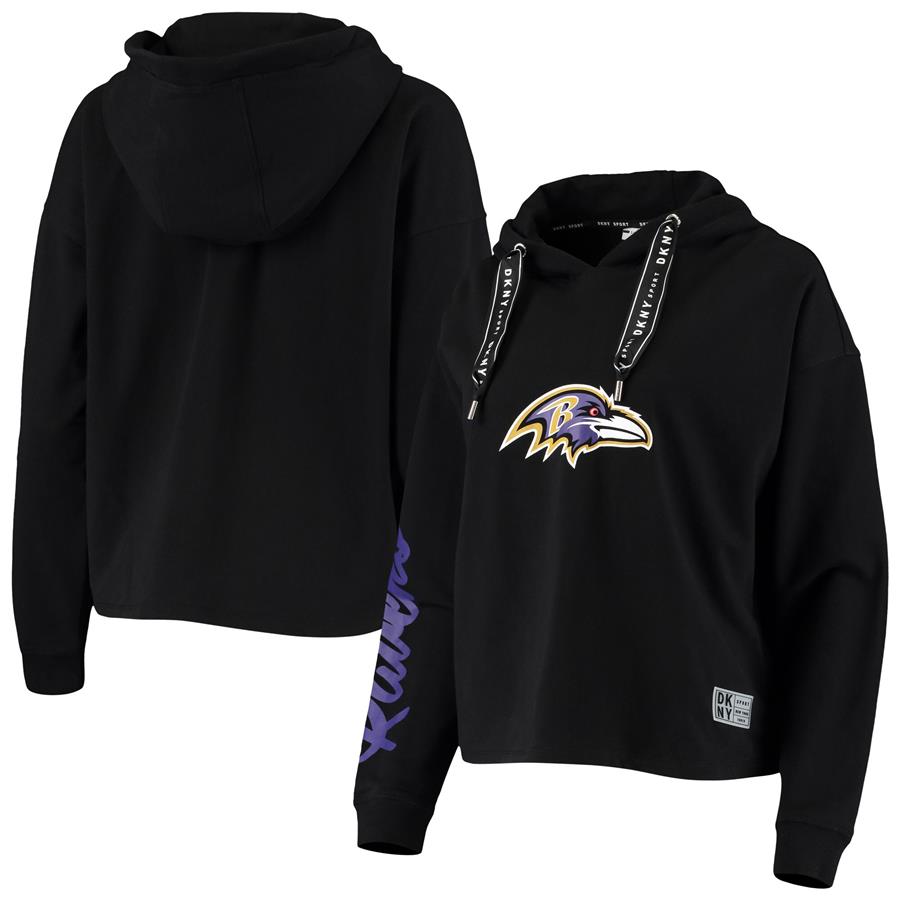 Baltimore Ravens DKNY Sport Women's Suzy Pullover Hoodie - Black