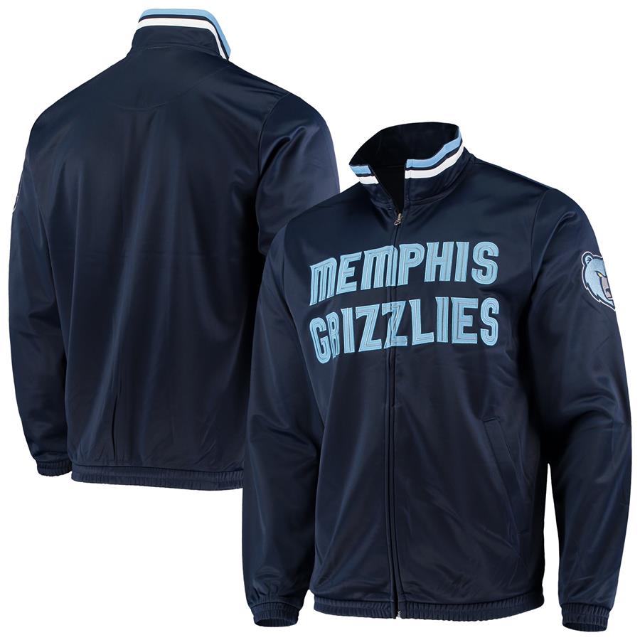 Memphis Grizzlies G-III Sports by Carl Banks Dual Threat Tricot Full-Zip Track Jacket - Navy