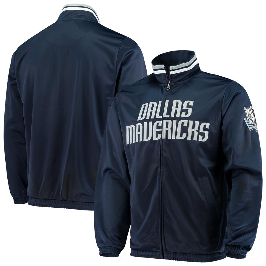 Dallas Mavericks G-III Sports by Carl Banks Dual Threat Tricot Full-Zip Track Jacket - Navy