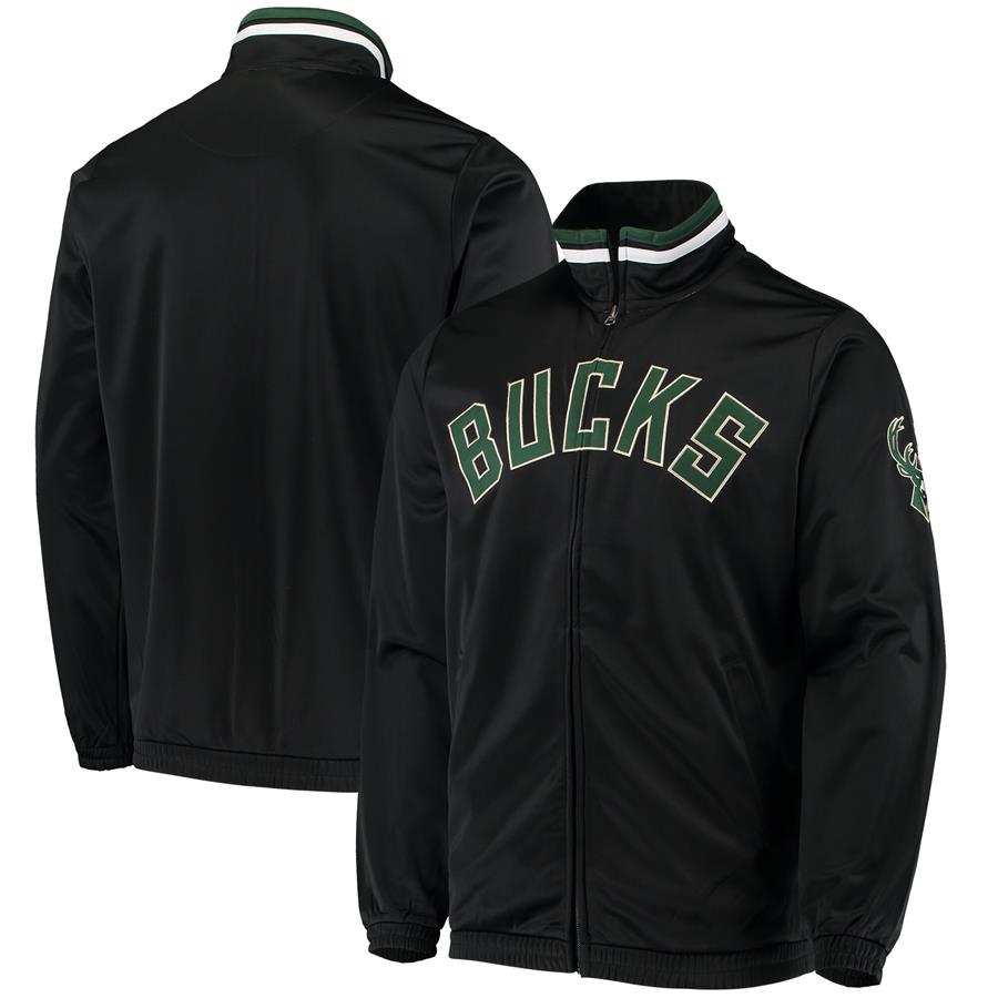 Milwaukee Bucks G-III Sports by Carl Banks Dual Threat Tricot Full-Zip Track Jacket - Black