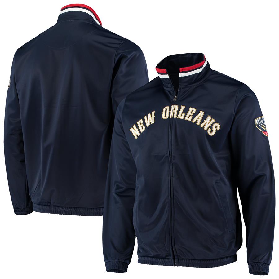 New Orleans Pelicans G-III Sports by Carl Banks Dual Threat Tricot Full-Zip Track Jacket - Navy